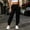 Black, variant on WIZUTIZ Women's Tapered Joggers Lightweight Polyester Drawstring Casual Everyday Lounge Pants Soft Bottoms