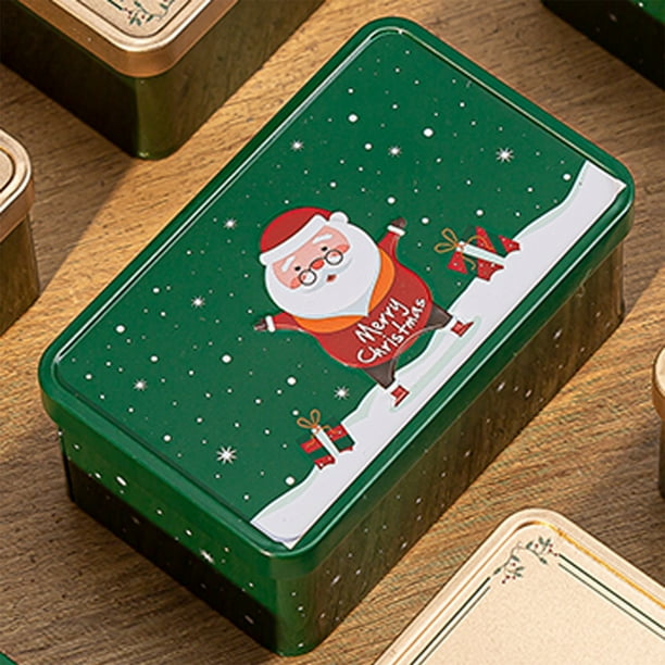Caja de hojalata navideña, ideas para empaquetar dulces, cajas de regalo, cajas de almacenamiento de metal
