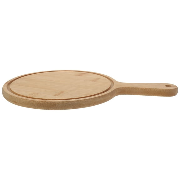 Niceauty Round Serving Board Pizza Cutting Board Wood 1Set Khaki