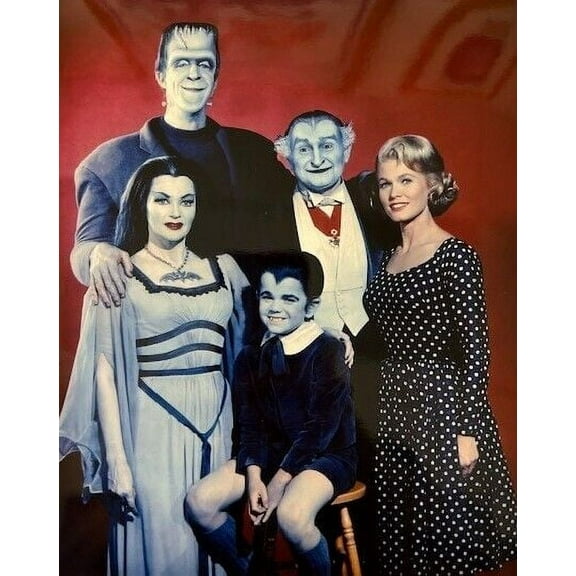 The Munsters beautiful color pose Herman Lily Grandpa Eddie Marilyn 8x10 photo