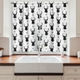 thumbnail image 2 of Ambesonne Deer Kitchen Curtains, Monochrome Animal Head, 55"x39", Black White, 2 of 3
