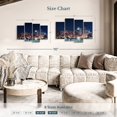 thumbnail image 3 of Elephant Stock Denver Full Moon Night Wall Art - Horizontal Multi Panel Canvas - Living Room Wall Decor - City Multi Panel - Blue And Brown Decor - 36" x 22", 3 of 4