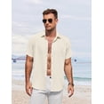 thumbnail image 3 of COOFANDY Mens Short Sleeve Button Down Shirt Lightweight Casual Shirts for Vacation Shirts, 3 of 6