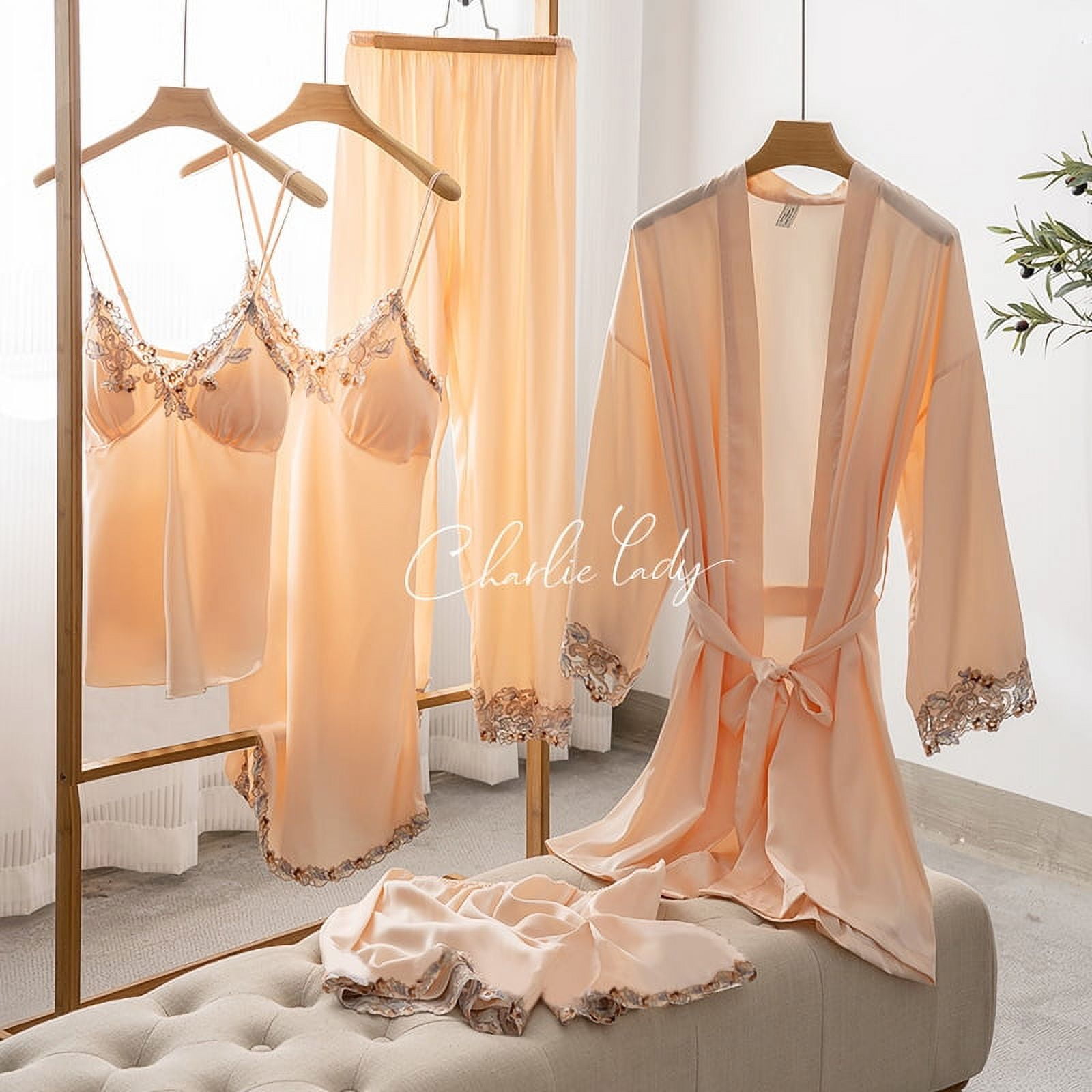 Satin 5 piece pj set sale