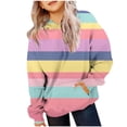 thumbnail image 1 of JAKANYQ Sweat à Capuche Décontracté pour Filles Tout-Petits Imprimé Color Block Col Rond Manches Longues avec Poche Violet Clair 3-4 Ans, 1 of 3
