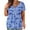 Blue, variant on Titcea Plus Size Tops for Women Fashion Printed Buttons V Neck Short Sleeve Tees Summer Casual T Shirts