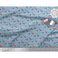 thumbnail image 2 of Soimoi Blue polyester Crepe Fabric Dot & Ranunculus Floral Print Fabric by the Yard 42 Inch Wide, 2 of 3