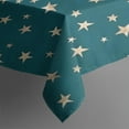 thumbnail image 3 of Teal Christmas Star Pattern Rectangle Tablecloth 60"x84",Waterproof Polyester Rectangle Table Cloth, Wipeable Spillproof Polyester Tablecloth for Dining, Camping, Indoor and Outdoor, 3 of 5