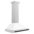 thumbnail image 2 of ZLINE 36 ZLINE Autograph Edition DuraSnow Stainless Steel Range Hood with White Matte Shell and Matte Black Handle (KB4SNZ-WM-3, 2 of 5