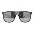 thumbnail image 1 of Polarized Hipster Flat Top Horn Rim Light Weight Slick Sunglasses Slate Silver Mirror, 1 of 4