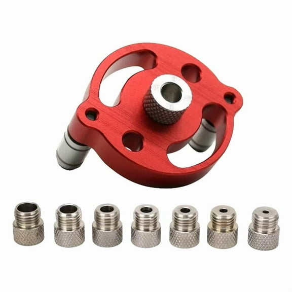 Self-Centering Dowel Jig, Handheld Drill Guide for Straight Holes, Wood Panel Hole Punch Locator Tool