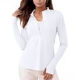 thumbnail image 2 of HongQid Quarter Zip Pullover Women Shirt Long Sleeve Athletic Running Tops Thumb Hole Sun Protection Quick-drying, 2 of 9
