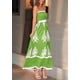 thumbnail image 4 of Vestido de Tirantes Finos con Estampado Floral y Bolsillos, Verde Talla S, 4 of 7