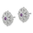 thumbnail image 2 of Primal Gold 14 Karat White Gold Diamond and Amethyst Fancy Earrings, 2 of 3