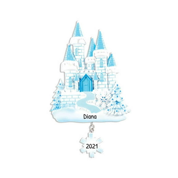 Personalized Ice Castle Ornaments - Frozen Ornament 2024, Elsa Christmas Ornament 2024, Magic Kingdom Ornament, Princess Ornament, Glitter Snowflake Ornaments, Frozen Castle - Free Customization