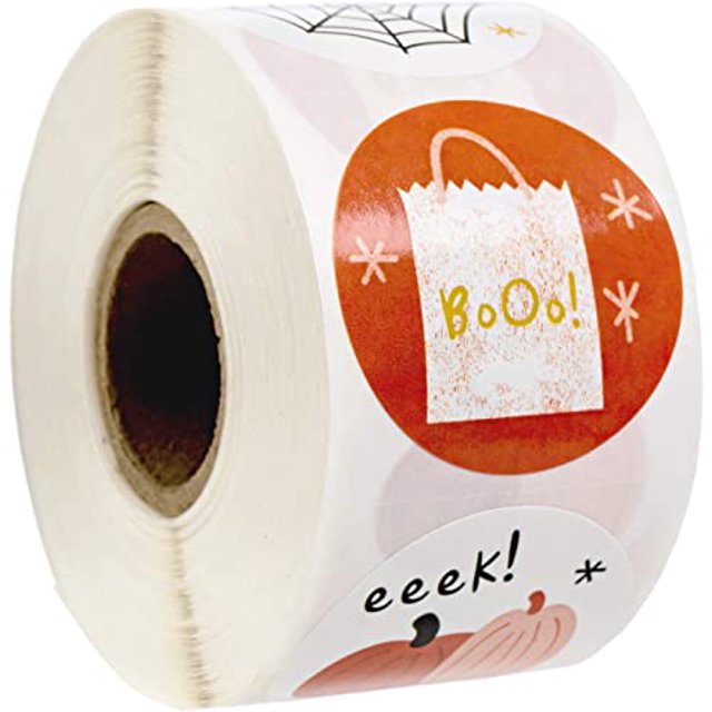 Surtido de pegatinas de Halloween/500 etiquetas estilo sello espeluznantes/seis diseños alternos