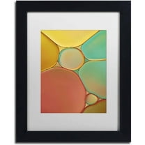 Trademark Fine Art 'Red Yellow and Green Drops' Canvas Art by Cora Niele, White Matte, Black Frame
