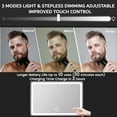 thumbnail image 3 of Vanexiss Rechargeable 3 Way Mirror for Hair Cutting, Real Glass Adjustable Trifold Mirror with 3 Color Temps LED Light & Telescoping Hooks for Makeup, Shaving & Styling, 3 of 7