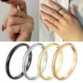 thumbnail image 3 of GKNET Stainless SteelFinger Ring Women Ring 2mm Couple Ring Prime Ring Circle Plain ~-rose gold-7, 3 of 9