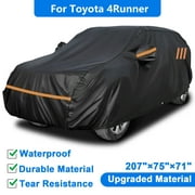 For Toyota 4Runner Car Cover, Waterproof Upgraded Material Full SUV Car Cover, Outdoor Indoor All Weather Snow Rain Sun Dust Dirt Protection Black