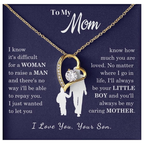 Jewelry To My Mom, Loved Mother, Necklace, From Son, Son Mom, Son To Mom, Mom, Mother, Birthday, Mother'S Day Idea #1590, White Forever Love Necklace