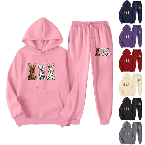 Brondbend Sweats Sets for Women Hoodies Women Long Sleeved Pocket Drawstring Pullover Printed Elastic Waist Jogger Outfits Casual Loose Tracksuits Workout Fall Winter Sets Beige