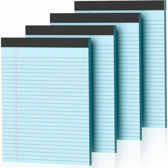 Legal Pads, 8.5 x 11 Inches, Blue, 50 Sheets, 4 Pack