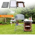 thumbnail image 4 of ZOPan Folding Grill Table with 26'' Tabletop and Detachable Windscreen, Aluminum Portable Camp Cook Station Carry Bag Quick Set-up, BBQ Camping Picnic Backyard Outdoor Camping Kitchen Table (Brown), 4 of 8