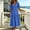 Blue, variant on Womens Deep V Neck Puff Short Sleeve Tired Maxi Dress Boho Long Flowy Summer Dresses Blue M(M)