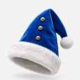 thumbnail image 6 of SYMOID Santa Hat, Light Blue Plush, Golden Bells, Unisex Christmas Party Costume Hats,Size Free Size, 6 of 6