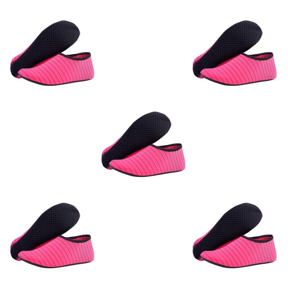 Zapatos de playa Soidarity antideslizantes de secado rápido calcetines descalzos deportes acuáticos cómodos surf buceo Rosa roja XS 5Conjunto
