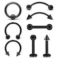 thumbnail image 4 of HOOUN 8 PCS Nose Ring Eyebrow Lip Studs Earrings Surgical Steel Body Piercing Set-Silver, 4 of 6