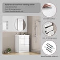 thumbnail image 4 of FFZ 24" Bathroom Vanity Combo with Thick-Edged Ceramic Sink - Handleless Push-Open Design, 2 Soft-Close Doors, Internal Shelf, High-Gloss White, Easy Assembly, 4 of 9
