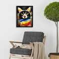 thumbnail image 2 of Street Cat Third Eye Psy-Fi Portrait Art Print Framed Poster Wall Decor 12x16 inch, 2 of 5