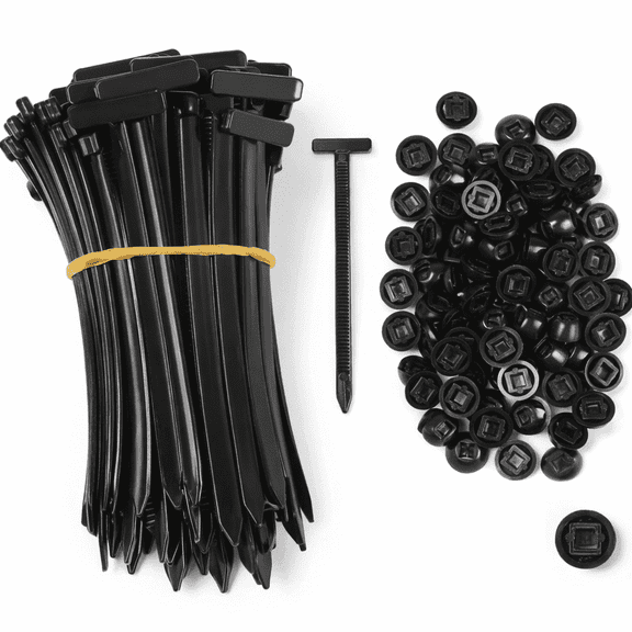 100PCS Nylon Universal Cable Tie Buckle, Self-Locking Zip Tie Clip Fasteners for Car Bumper, Fender, Hood and Auto Body Repair, Black