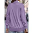 thumbnail image 4 of Sudadera SHEWIN, talla grande, cuello en V, para mujer, color morado, 4 of 5