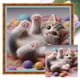 thumbnail image 1 of Kit Punto Cruz Gato Impreso Hilo Algodón Ecológico Bordado Arte 40x40cm 11CT, 1 of 9