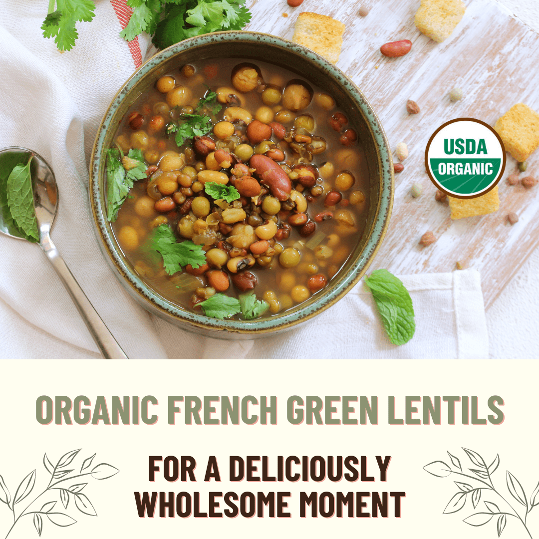 Organic French Green Lentils, 1 lb. (6 pack) - Mountain High Organics