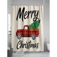 thumbnail image 5 of Fsddascl Merry Christmas Shower Curtain Set - Small 36" x 72" Washable Bathtub Curtain with 12 Hooks, Red Black Plaid Truck Xmas Tree Winter Waterproof Fabric Stall Shower Curtains for Bathroom, 5 of 6