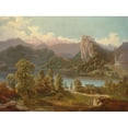 thumbnail image 2 of Anton Karinger 24x19 Black Ornate Framed Double Matted Museum Art Print Titled: View of the Castle and Island with St Mary's Church on Lake Bled, 2 of 5