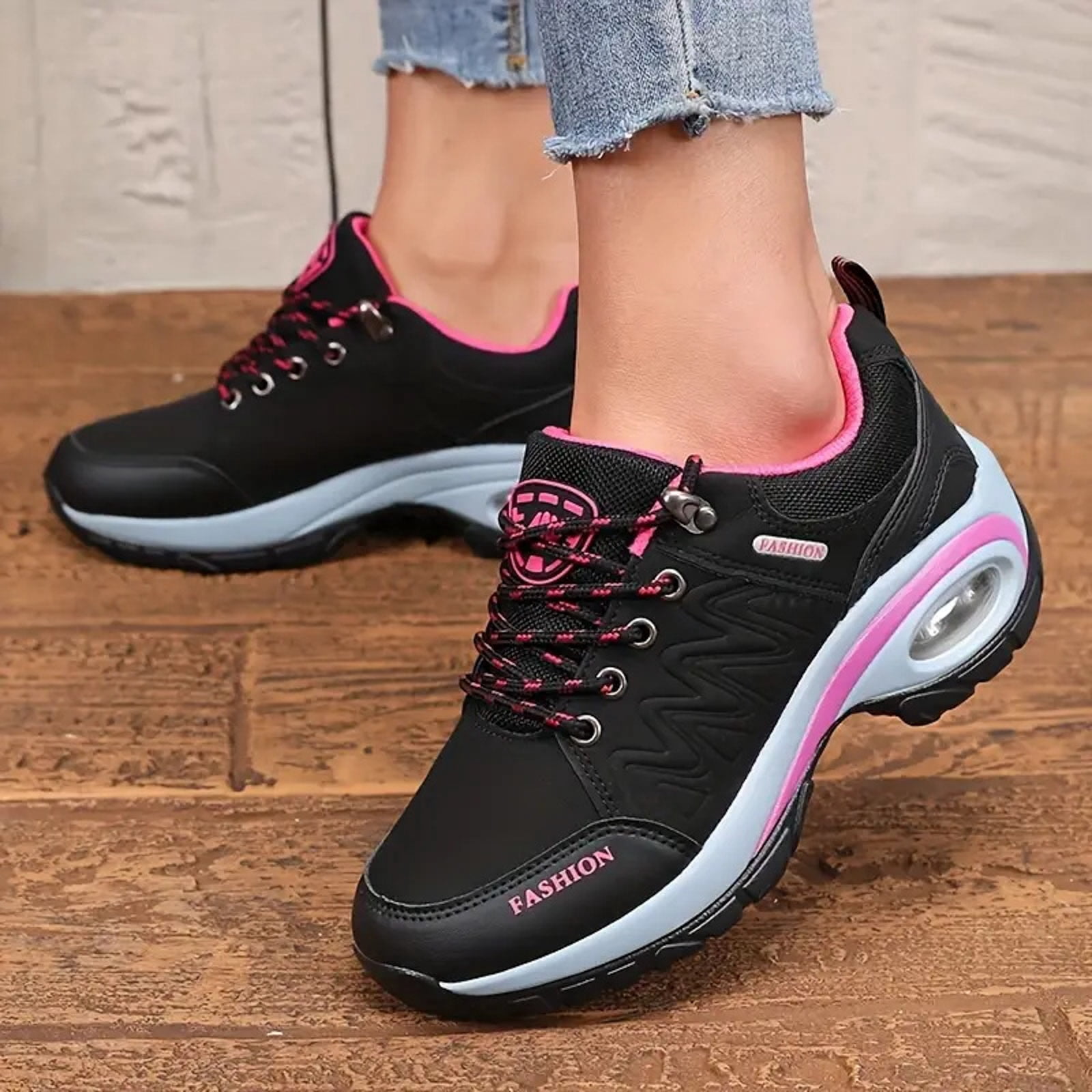 Dakaela Women's Waterproof Hiking Boots Outdoor Trekking Camping Shoes Arch Support Cushion Sneakers