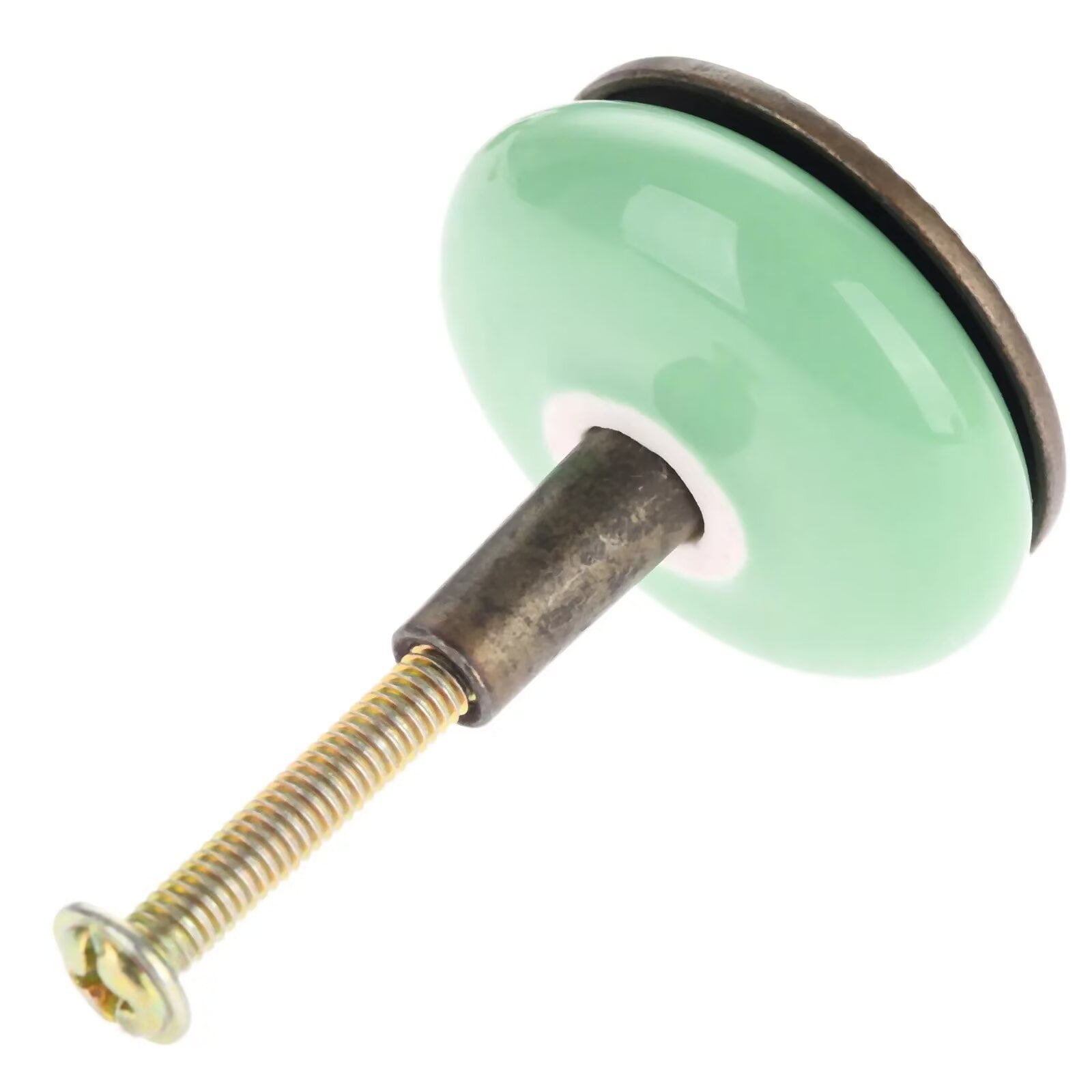 HDJNal Antique Bronze Ceramic Drawer Knob Cupboard Pulls Handles Wardrobe Drawer Cabinet Door Kitchen Knobs and Pull Handles for Cupboards ,Dresser ,Kitchen, Pack of 20 (Green)