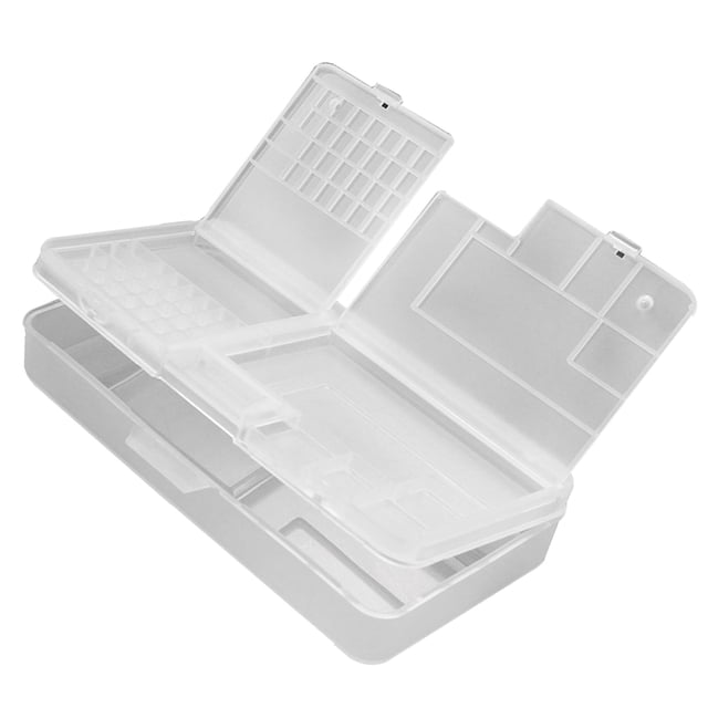 Organizador de tornillos transparente de color blanco, rectangular, resistente, con diseño de cerradura de PP, organizador de herramientas para componente