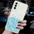 thumbnail image 3 of Dteck Grow in The Dark Case for Samsung Galaxy A35 5G, Bling Sparkly Luminous Glitter Phone Case for Women Girls,Blue, 3 of 4
