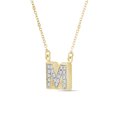 thumbnail image 2 of JewelersClub Accent White Diamond M Initial 14K Gold Over Silver Pendant, 2 of 5