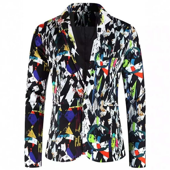 Pisexur Mens Suit Jacket Men's Suit Christmas Printed Breasted Casual Suit Men's Coat Mens Blazer Jacket Blazer for Men Sports Coat for Men