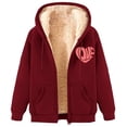 thumbnail image 2 of LOVZFMLL Vestes pour Femmes Longues à Capuche Tunique Hiver Chaude Doublée en Molleton à Fermeture Éclair Sweat à Capuche Veste Manteau, 2 of 4