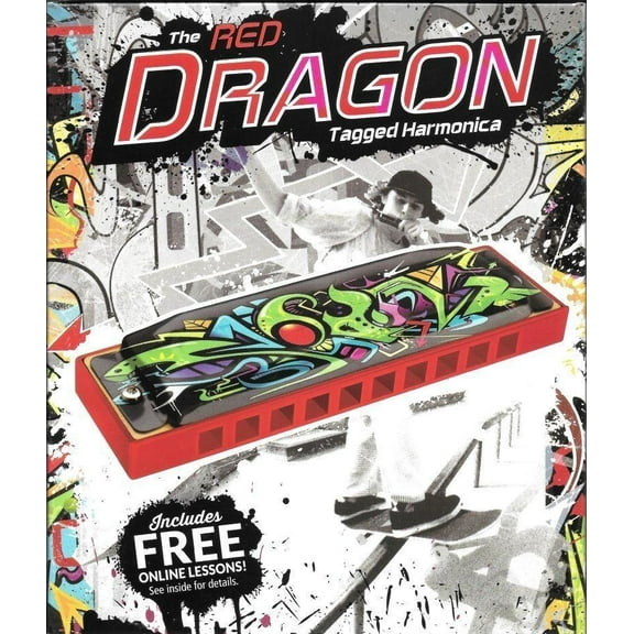 Hohner Model 145RDBX - "Tagged" Red Dragon Diatonic Harmonica in Key of G