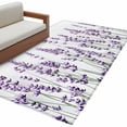 thumbnail image 2 of 3'x5' Area Rugs, Purple Lavender Indoor Outdoor Area Rug for Living Room Bedroom, Spring Botanical Garden Florals Motifs Washable Bathroom Rugs Kitchen Floor Carpet Mats Home Decor Aesthetic, 2 of 8