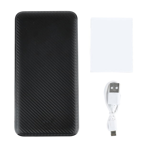 Power Bank 10000mAh Puertos USB duales Cargador portátil de protección múltiple con indicador LED para teléfonos Negro